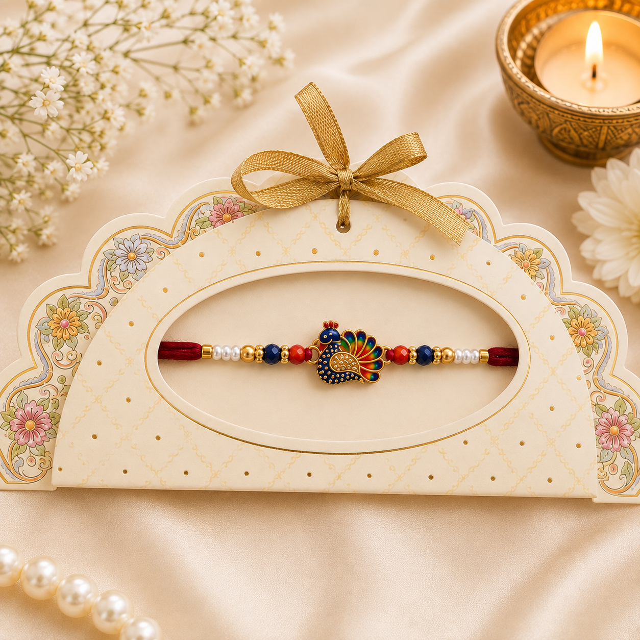 Amica Slexia Designer Pink & Red Rakhi for Brother