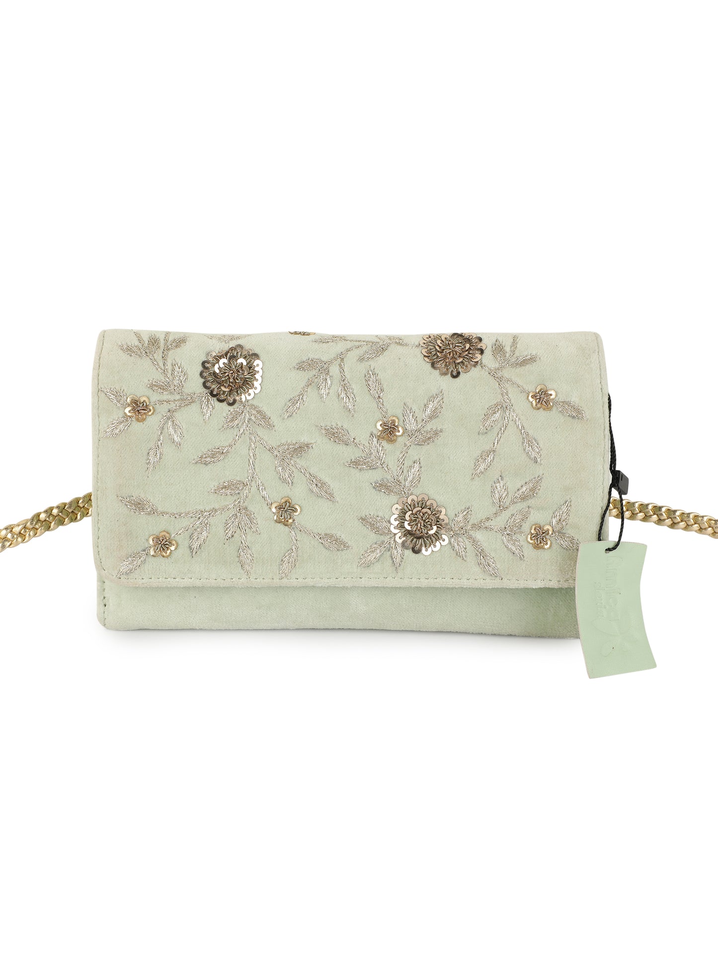Designer Beige Clutch & Jutie Set