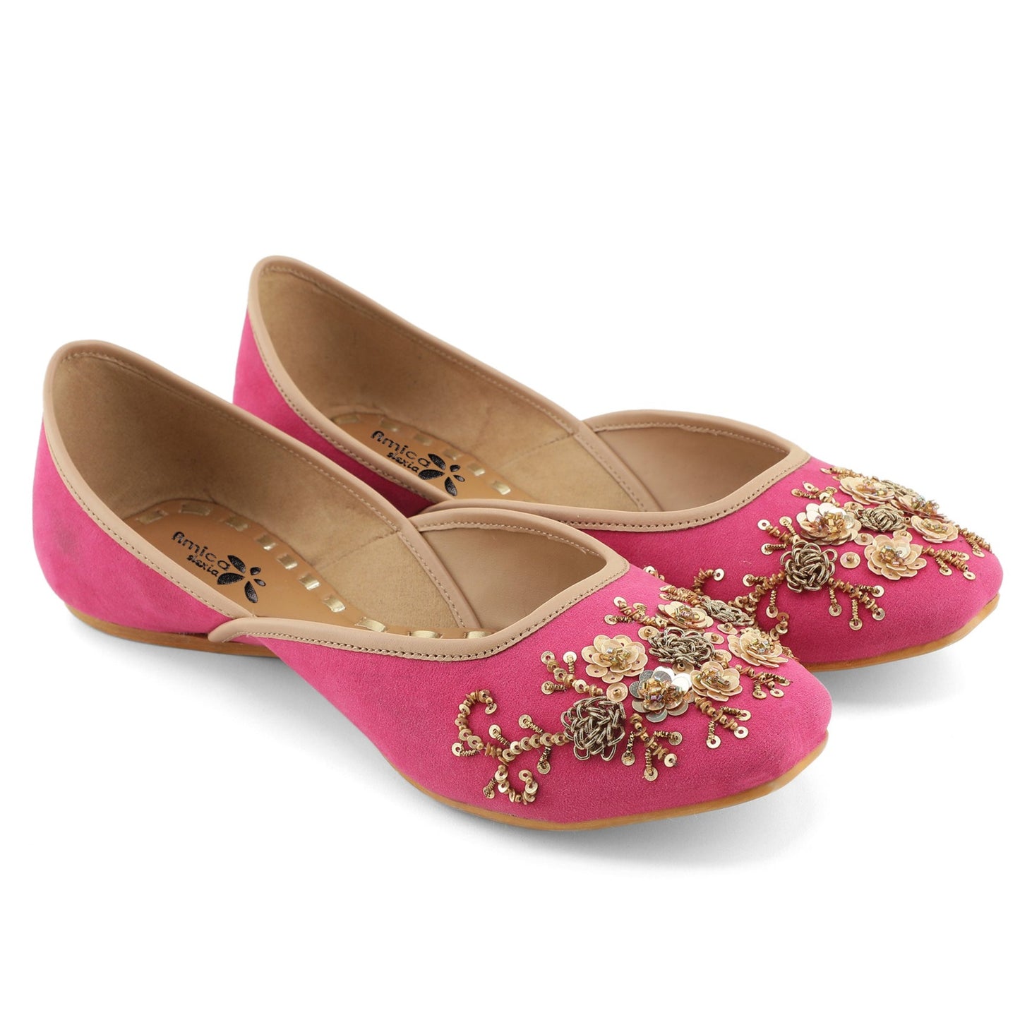 Dark Pink Flora Stones Jutie