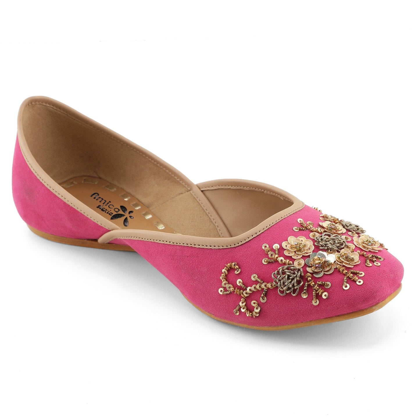 Dark Pink Flora Stones Jutie