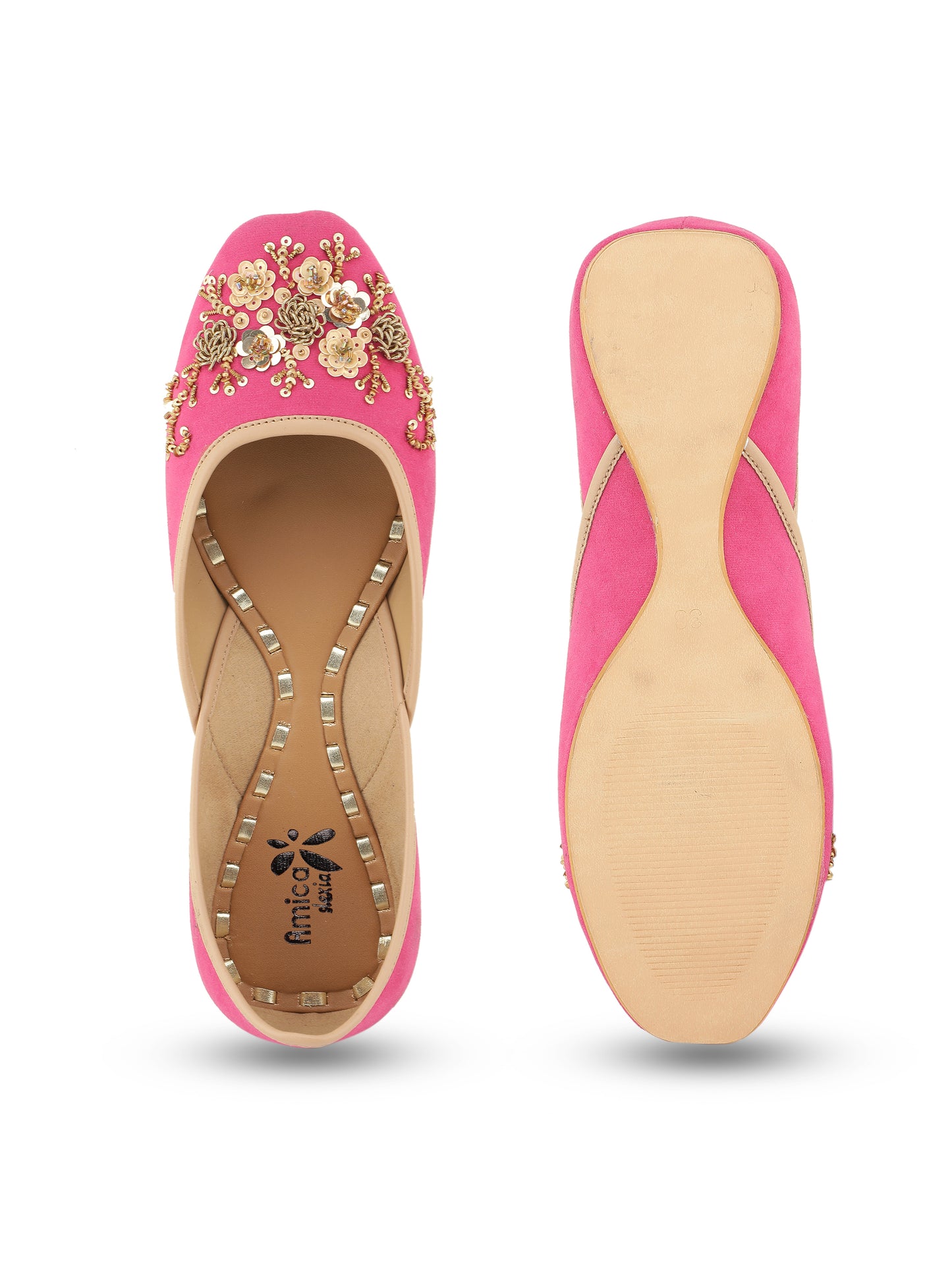Dark Pink Flora Stones Jutie
