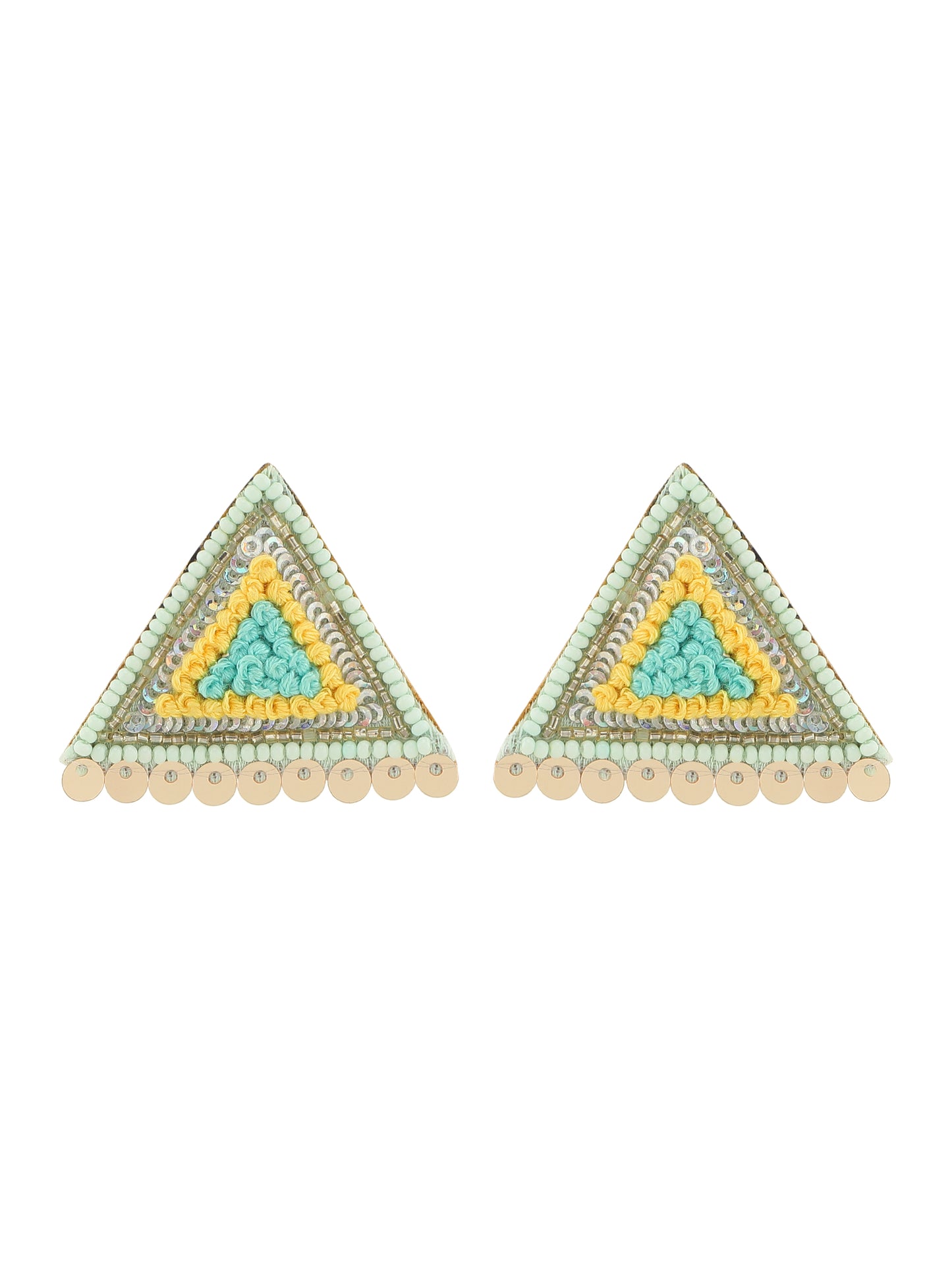 Multi Color Tringle Shaped Ear Pin