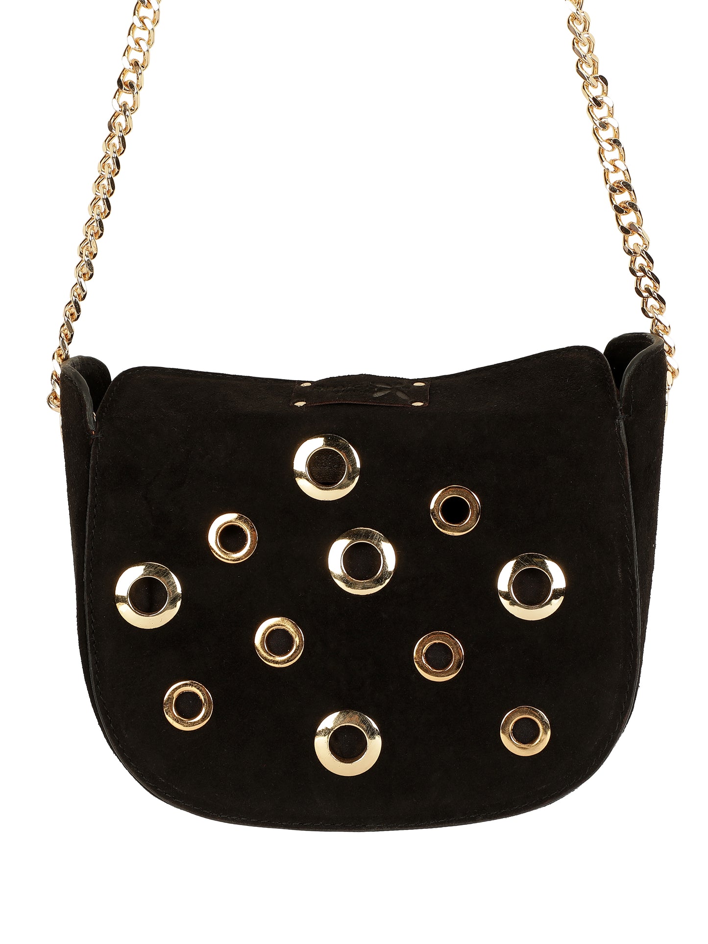 Black Eyelet Sling Bag