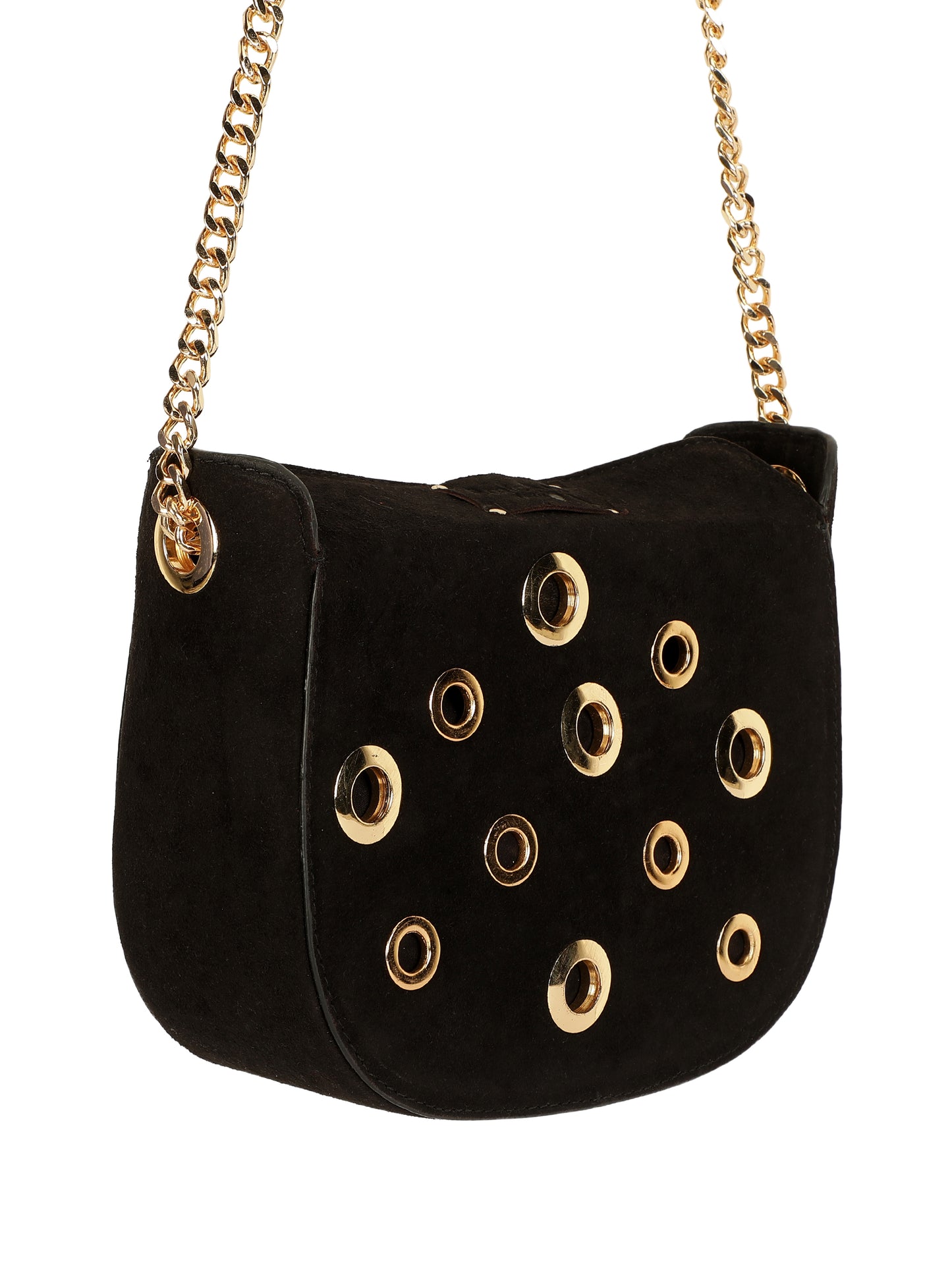 Black Eyelet Sling Bag
