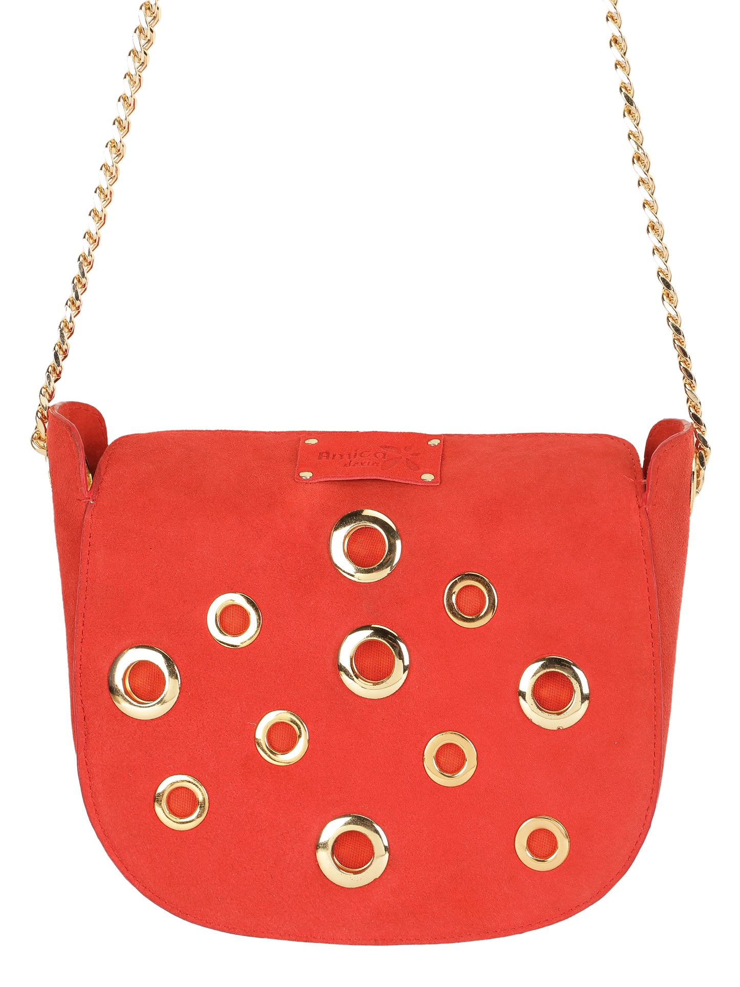 Red Eyelet Sling Bag