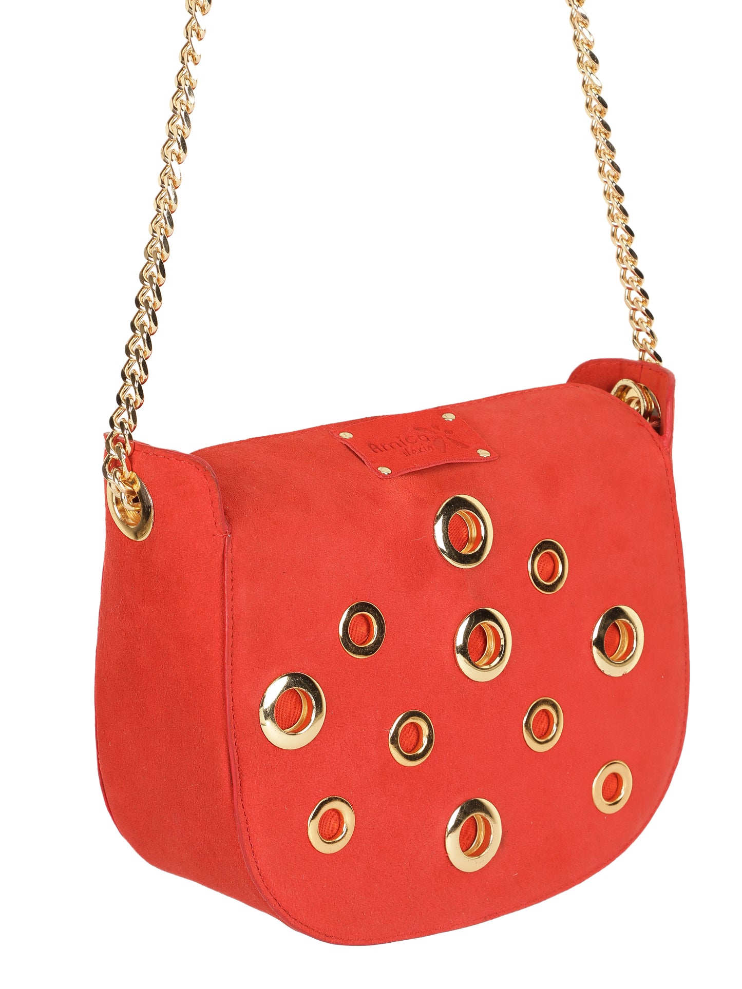 Red Eyelet Sling Bag