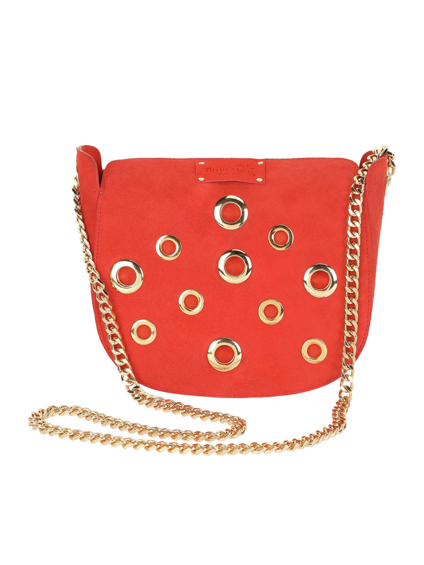 Red Eyelet Sling Bag