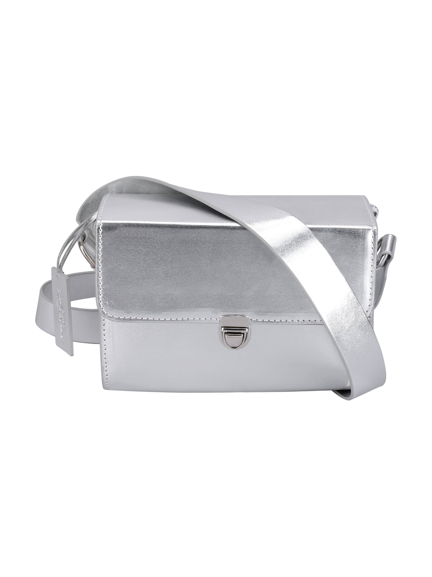 Women’s Metallic Silver Crossbody Sling Bag