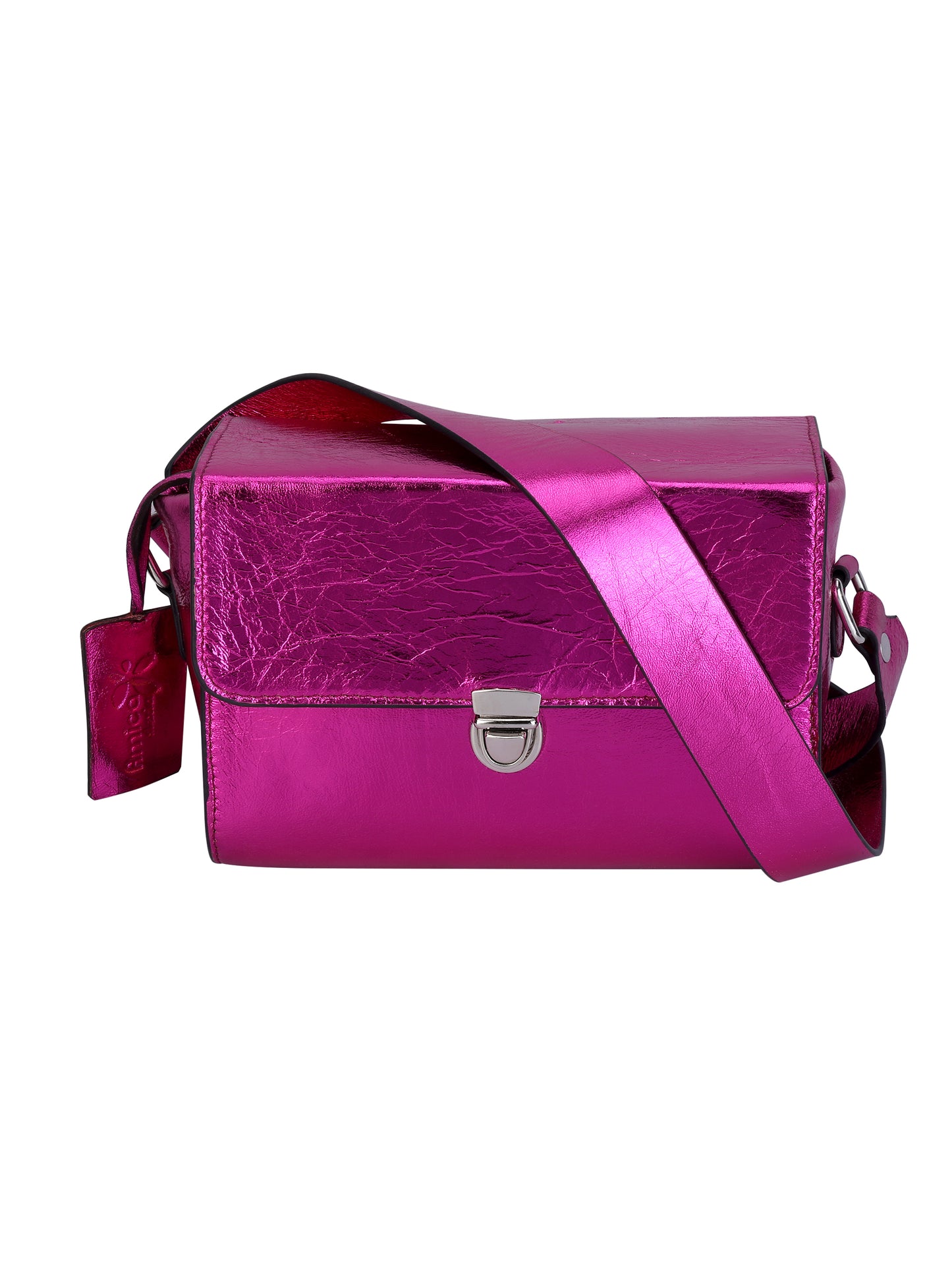 Women’s Metallic Pink Crossbody Sling Bag