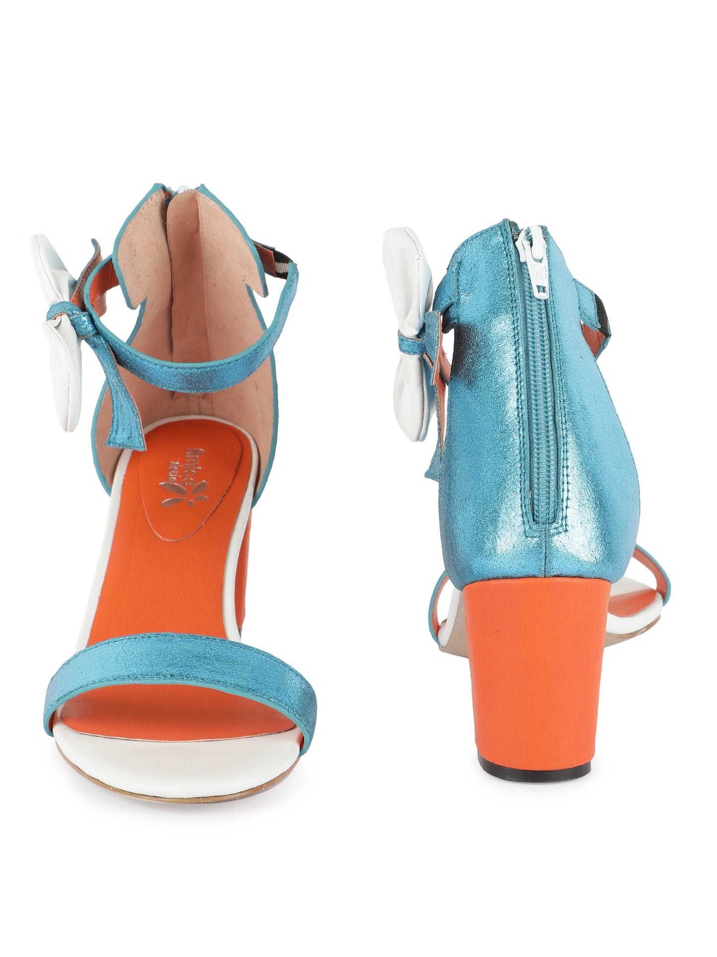 Nova Blue With Orange 3-inches Heels