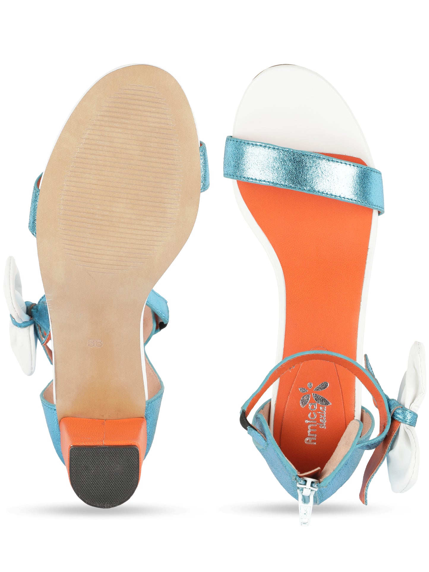 Nova Blue With Orange 3-inches Heels