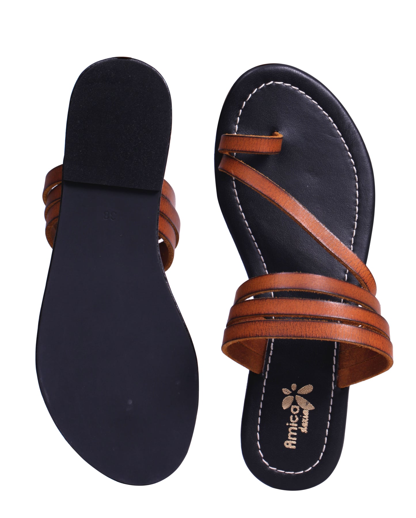 Leather brown sandal