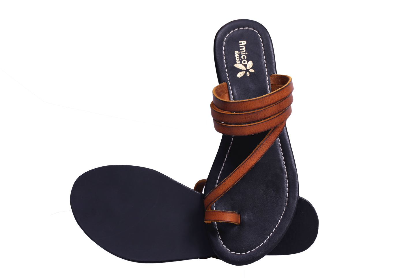 Leather brown sandal
