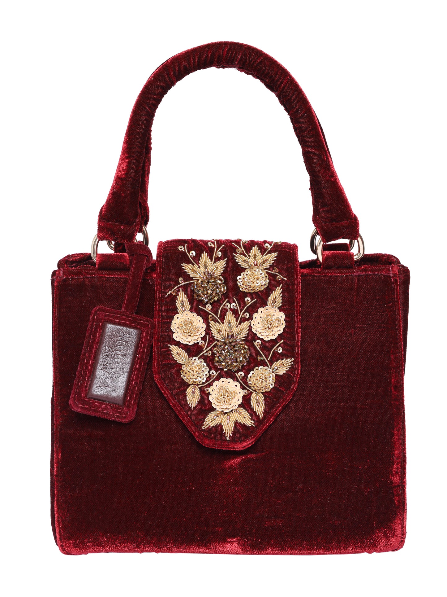 Maroon Gold Flora Purse
