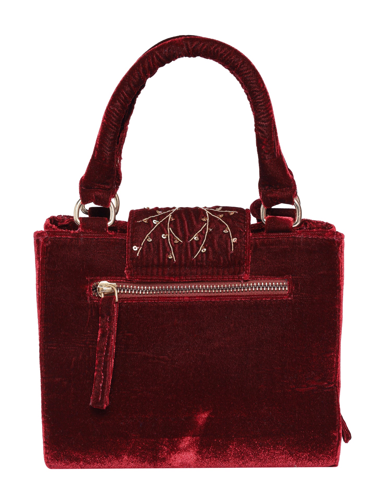Maroon Gold Flora Purse