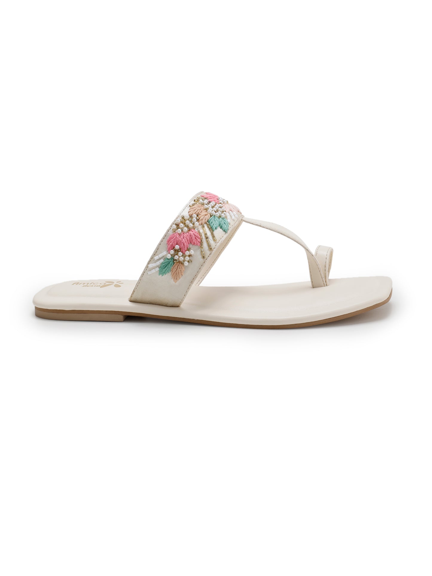 White Glossy Flora Flats