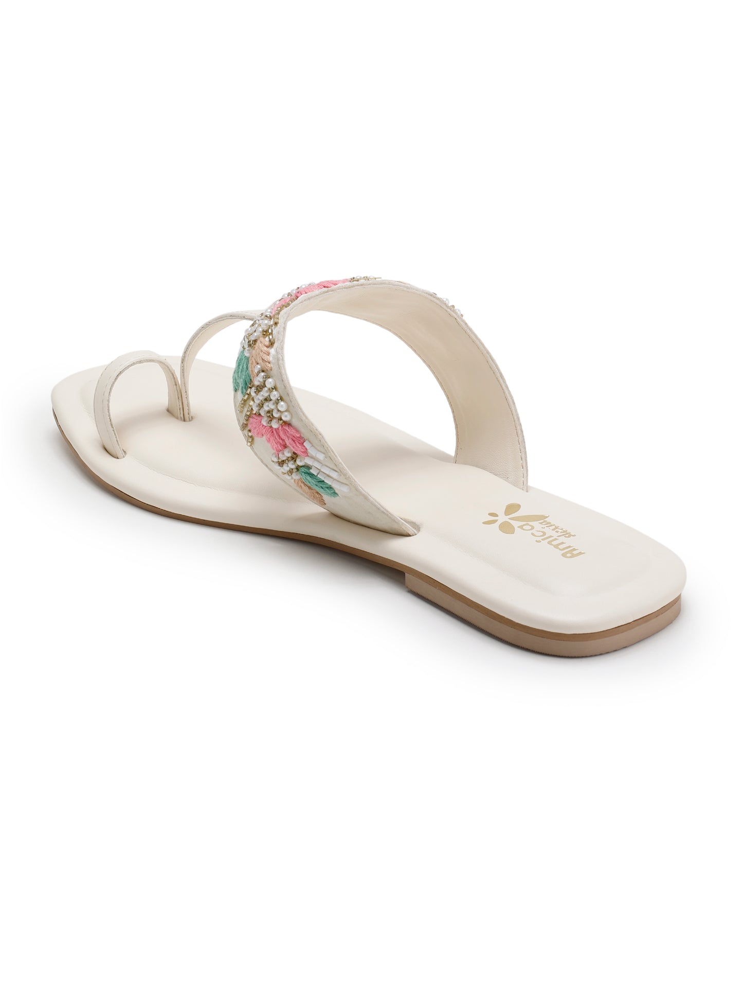 White Glossy Flora Flats