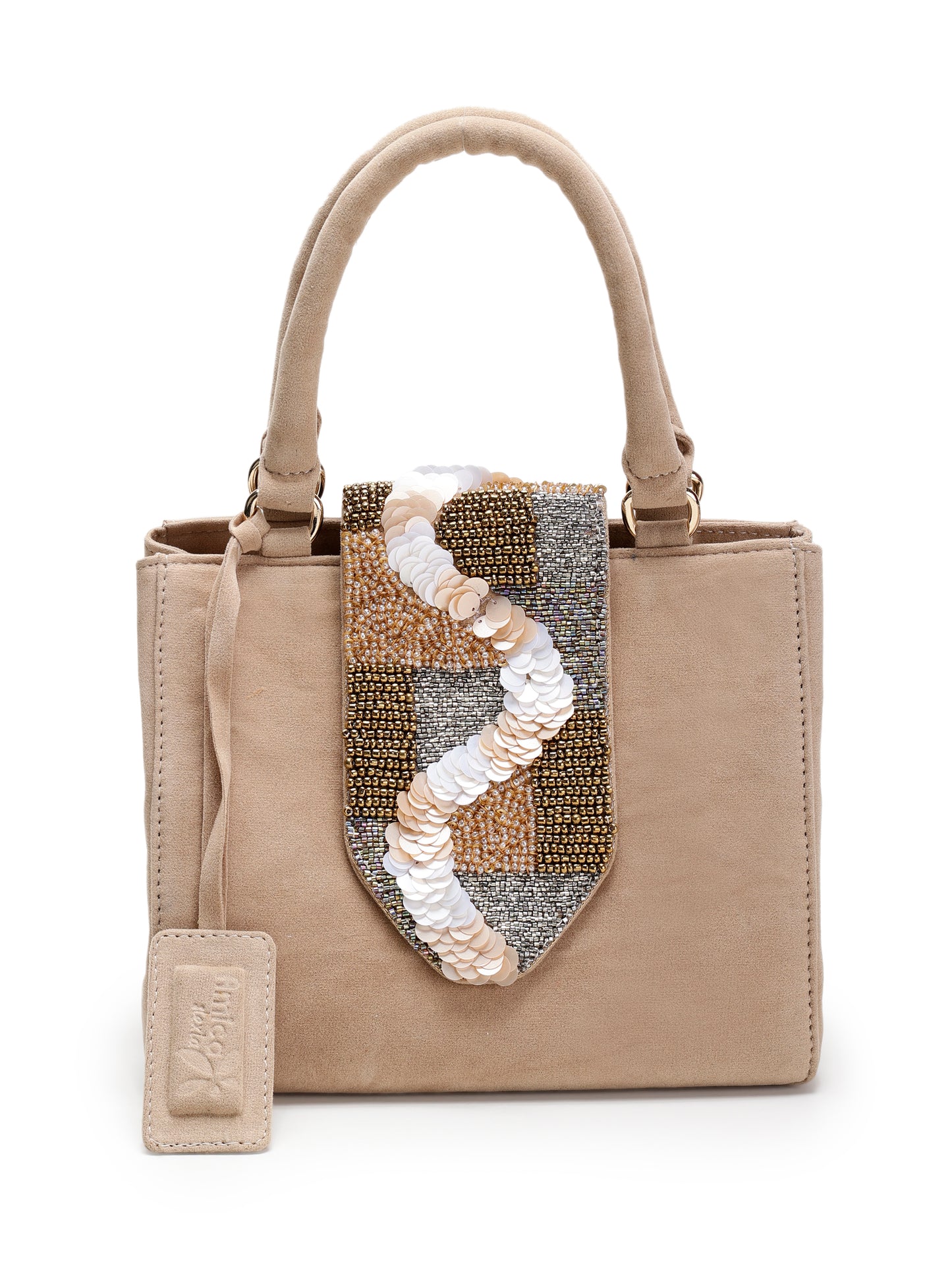 Beige Designer Handbag and Heels Party Set