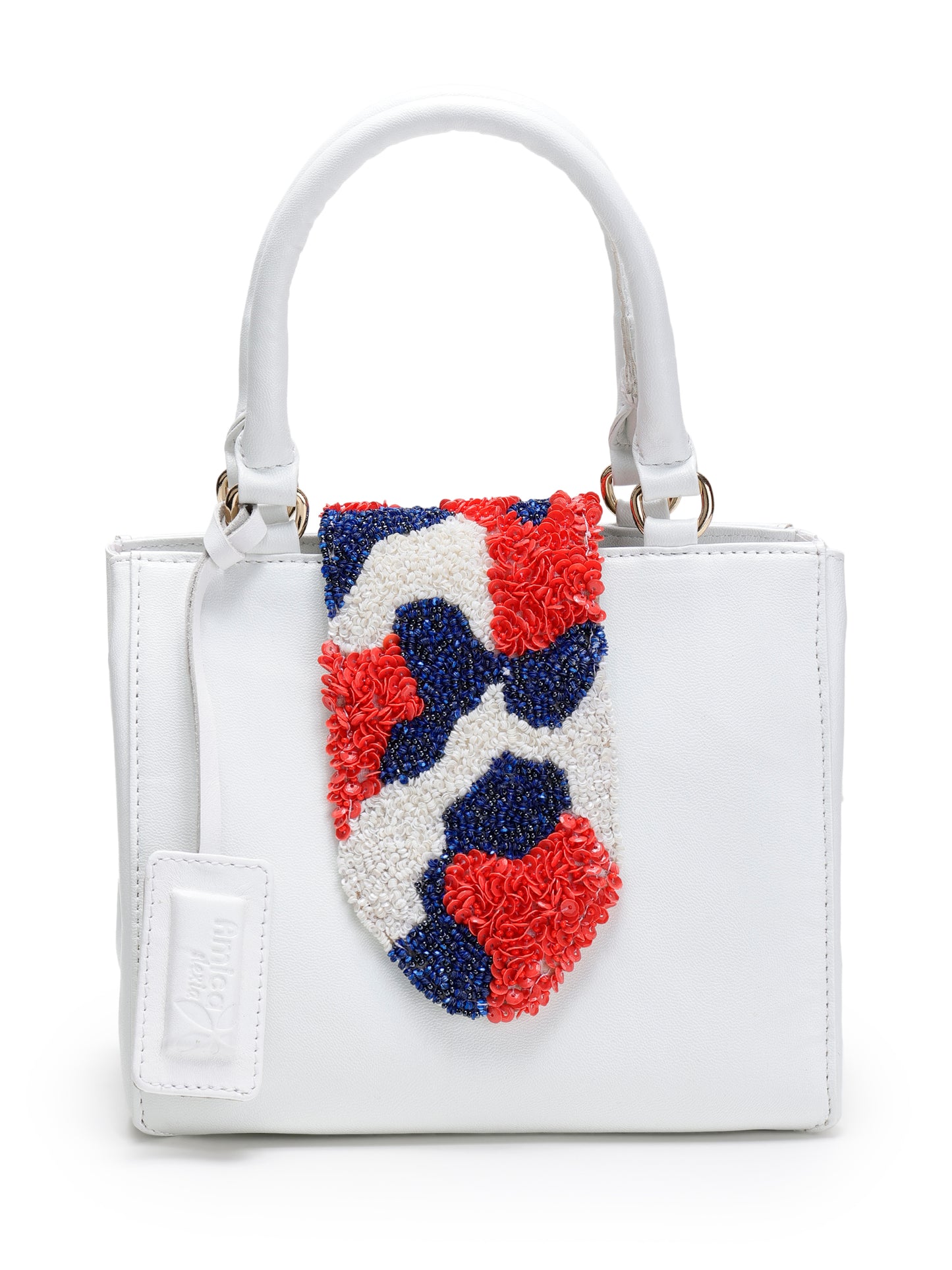 White Woolly Designer Handbag and Heels Set