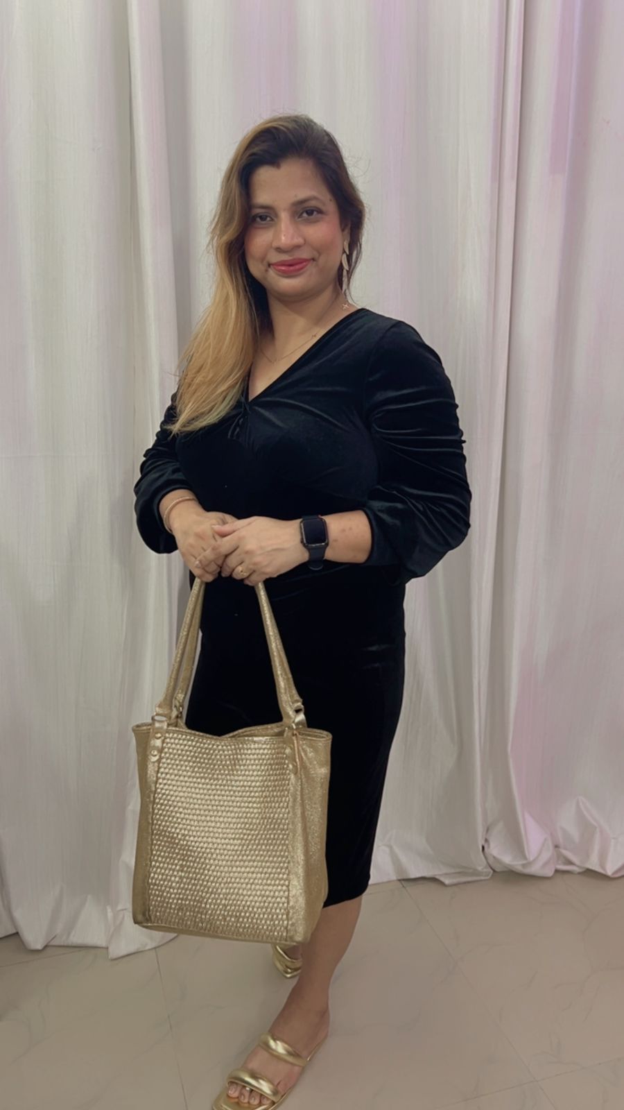 Weaving leather combo set Flats & Handbag