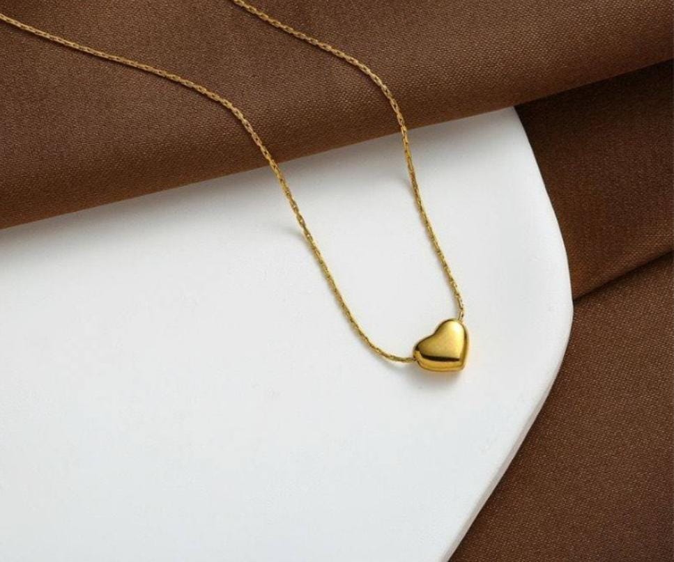 Dazelio Gold Plated Minimal Heart Pendant Necklace for Women