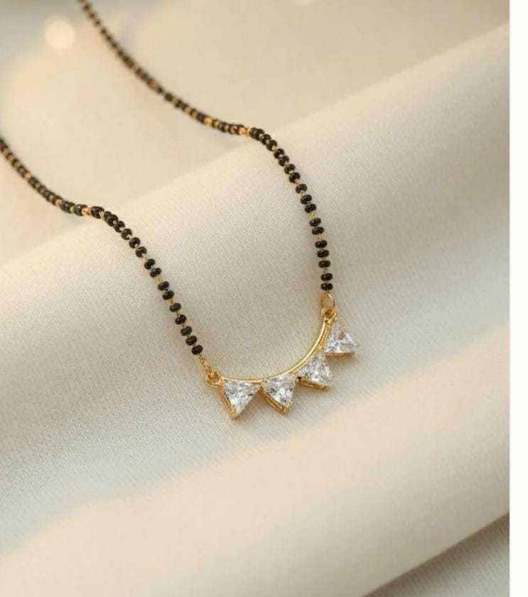 Dazelio Elegant Triangle Zircon Mangalsutra Necklace