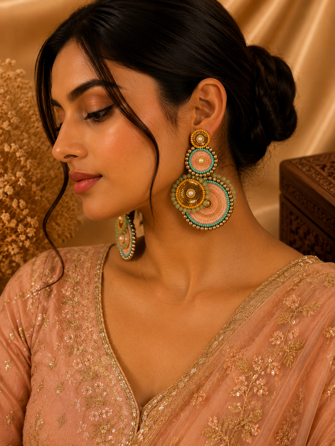 AmicaSlexia Pastel Luxe Beaded Statement Earrings