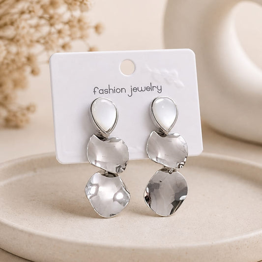 Dazelio Silver-Tone Geometric Drop Earrings for Women