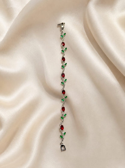 Dazelio Rose Vine Silver-Plated Bracelet