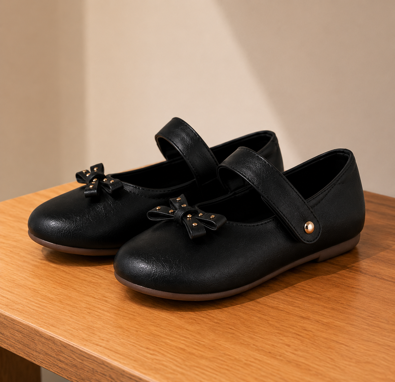 Amicaslexia Kids Black Bow Ballerinas