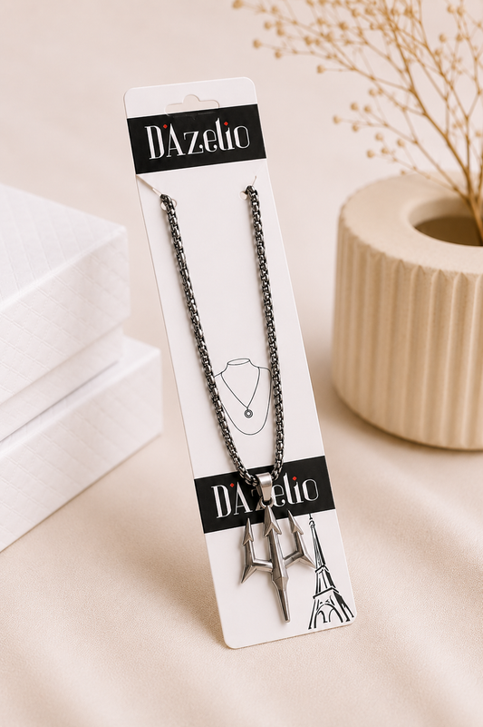 Dazelio Trident Stainless Steel Pendant Necklace for Men