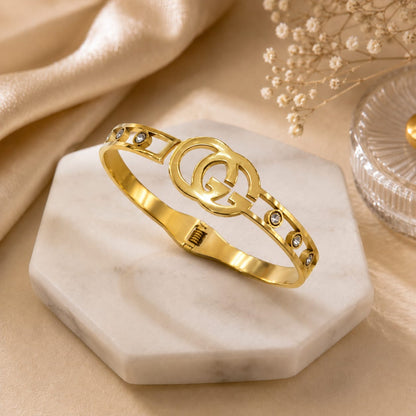 Dazelio Luxury Gold-Plated Double G Charm Bracelet
