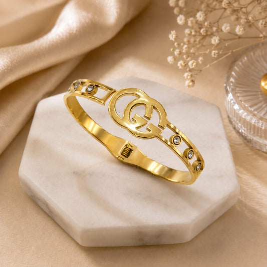 Dazelio Luxury Gold-Plated Double G Charm Bracelet