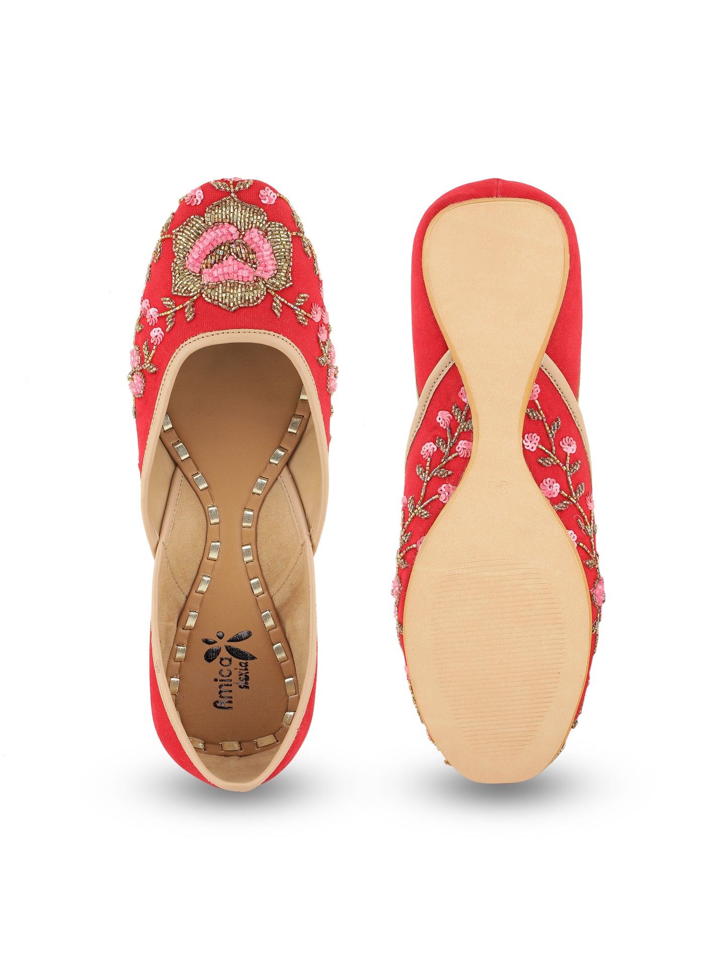 Red Embroidered Jutie