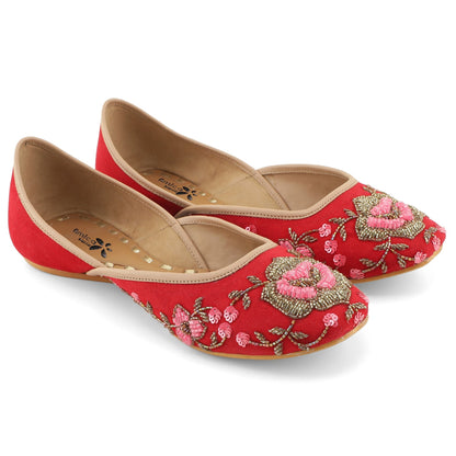 Red Embroidered Jutie