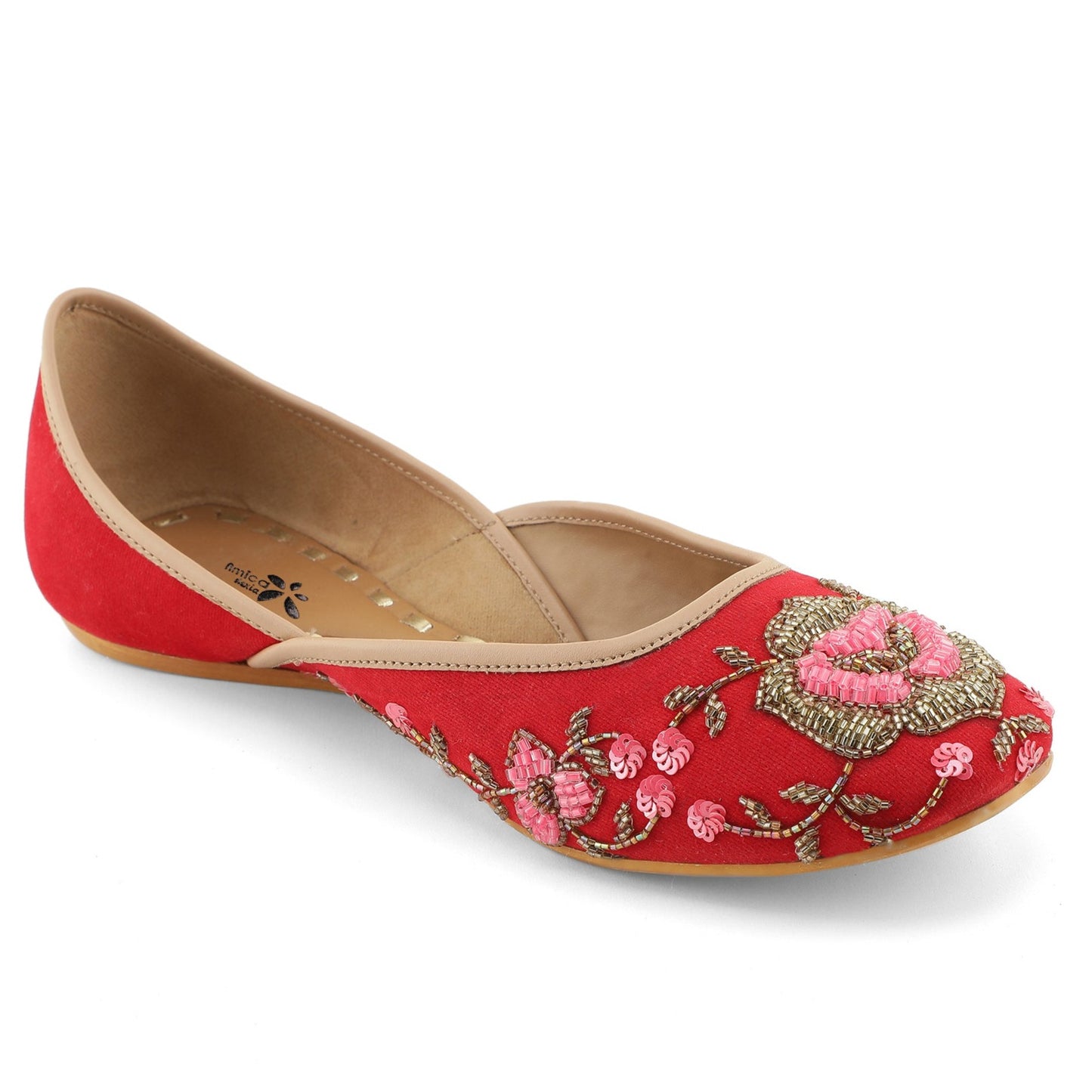 Red Embroidered Jutie