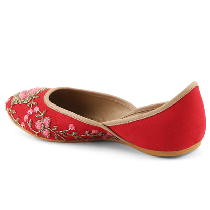 Red Embroidered Jutie