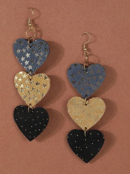 Tri-Color heart Shaped Earring for your love