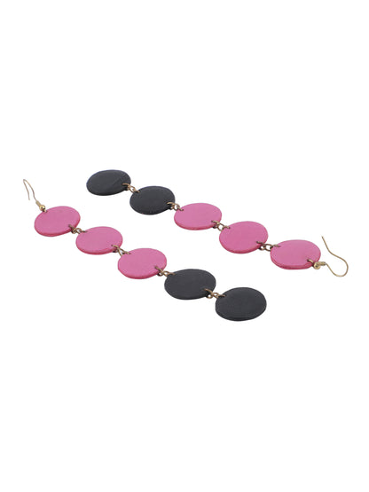 Pink 'n' Black Unique design Earring