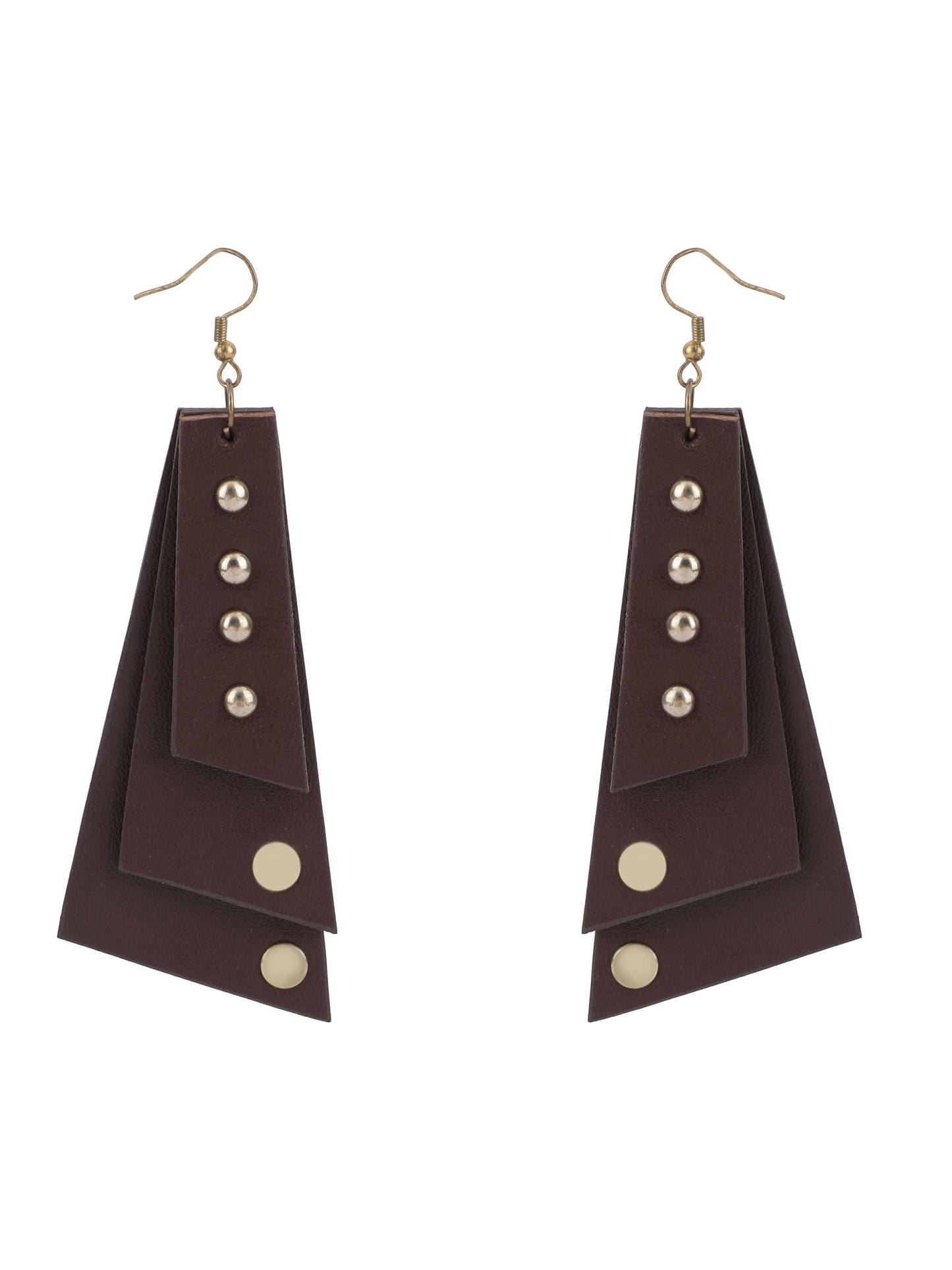 Brown Leather Earring