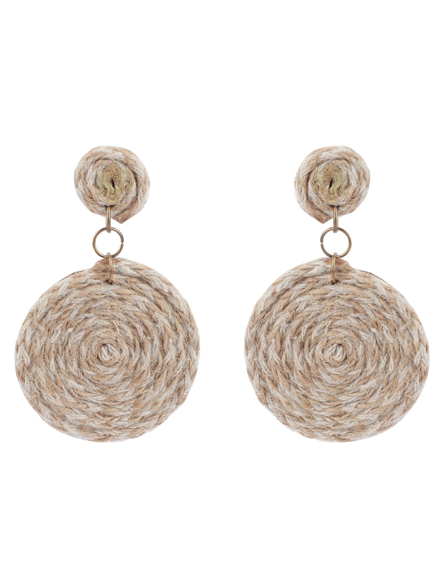 Beige Jute Design Earring