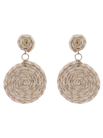 Beige Jute Design Earring