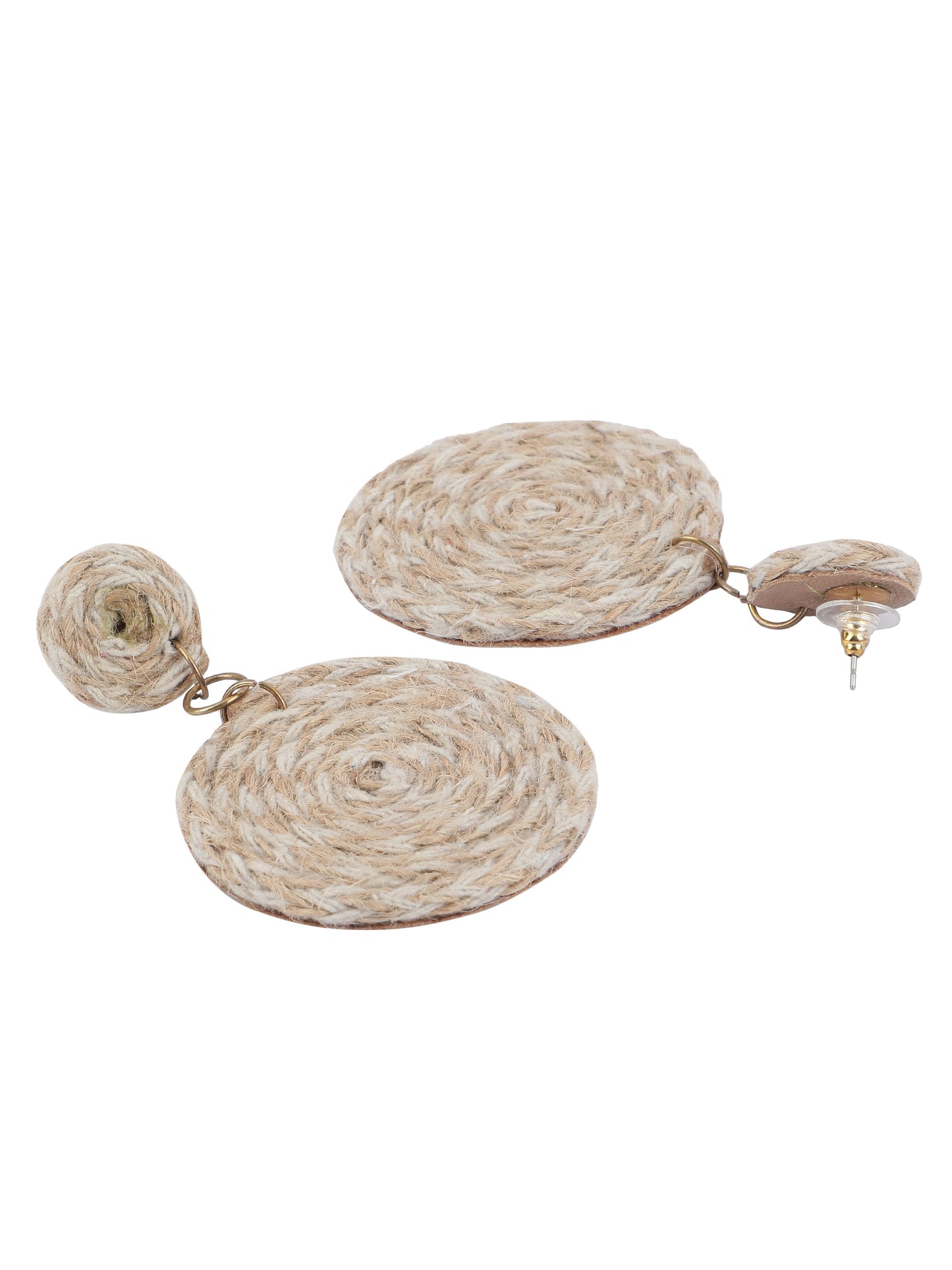 Beige Jute Design Earring