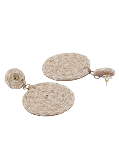 Beige Jute Design Earring