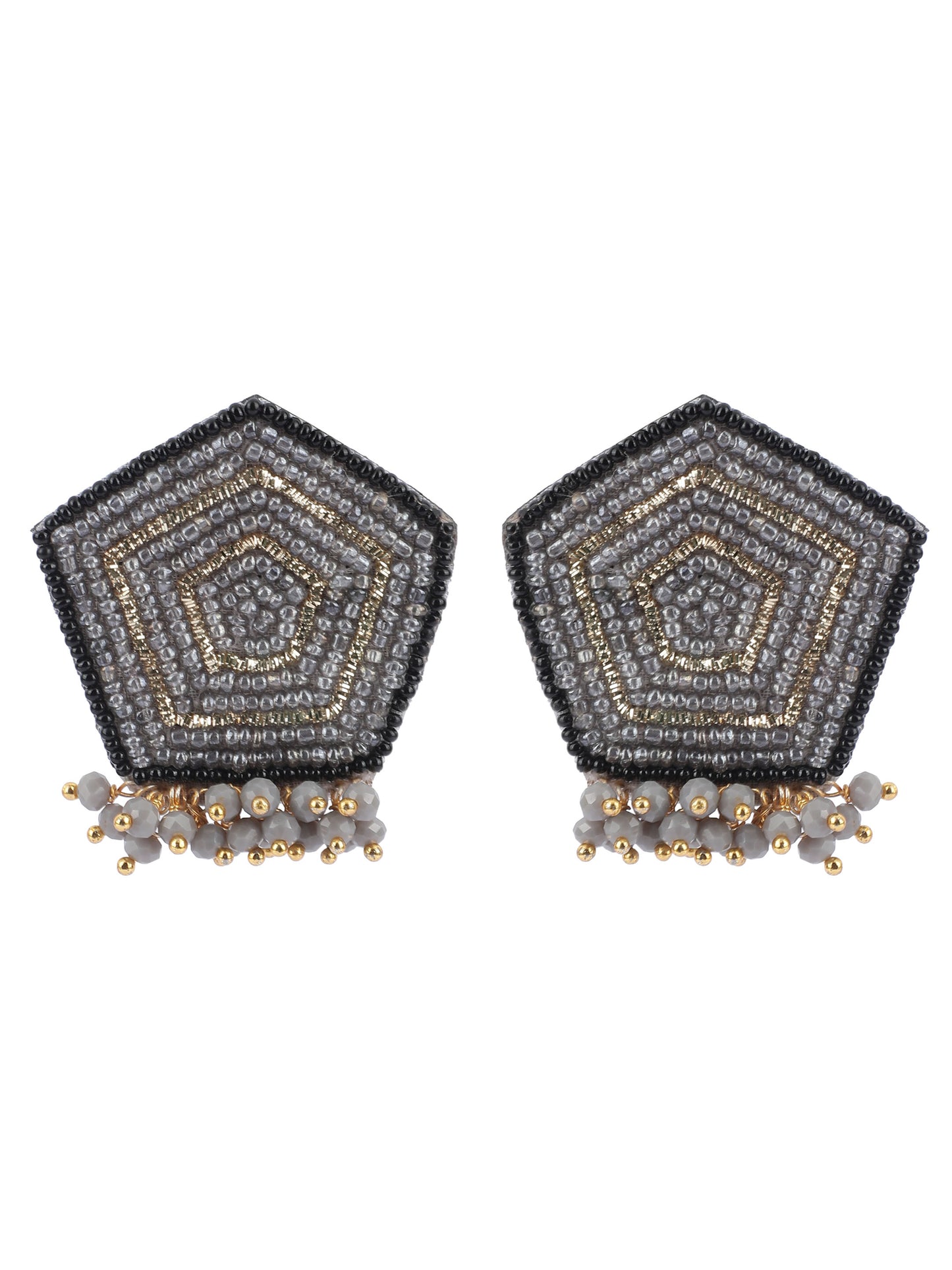 Black Rajasthani Mol Design Earring