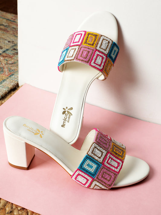 Multi Color jaipuri Design Heels