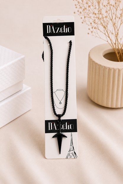 Dazelio Black Sword Pendant Stainless Steel Necklace for Men