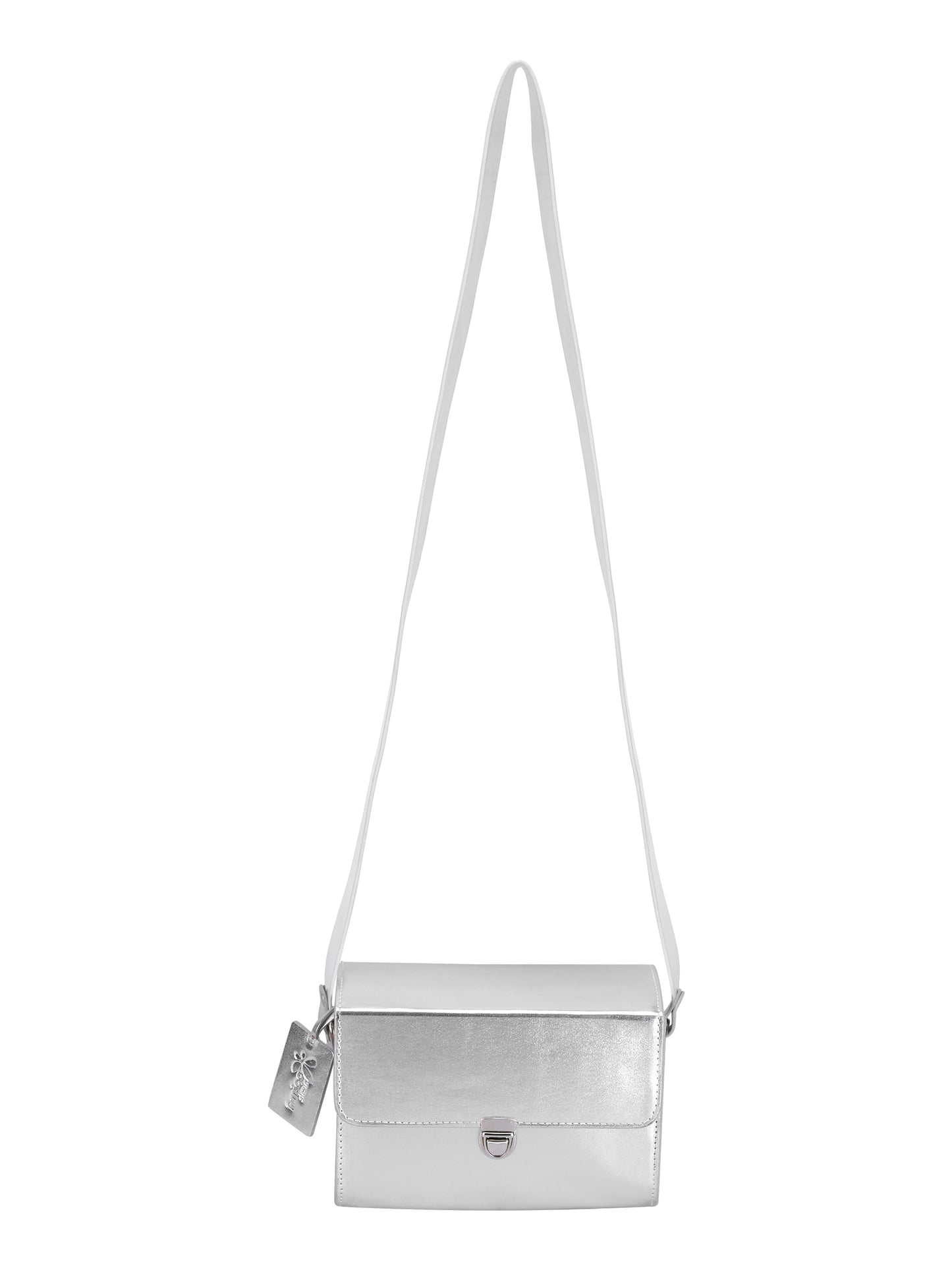 Women’s Metallic Silver Crossbody Sling Bag