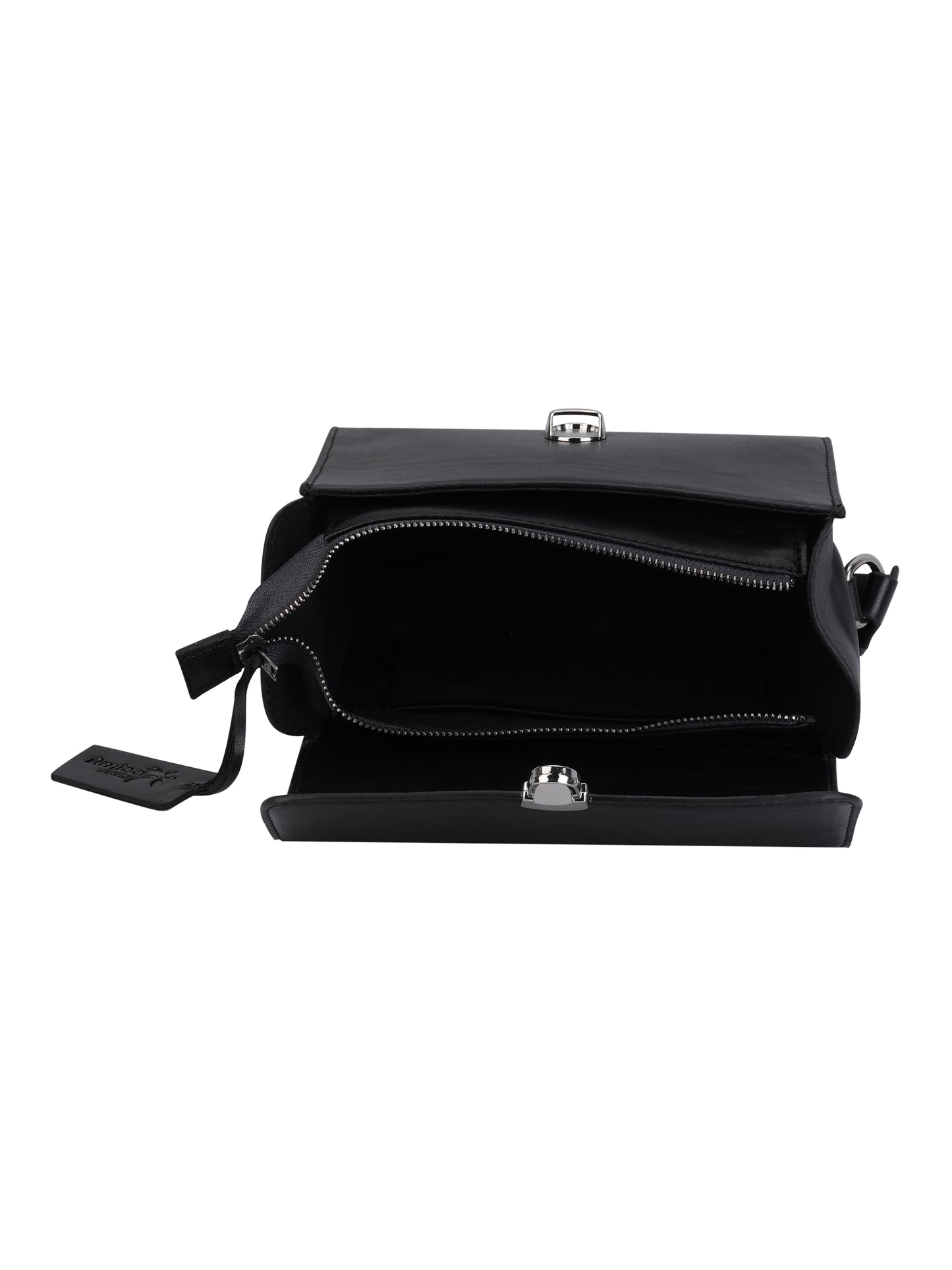 Women’s Black Leather Crossbody Sling Bag