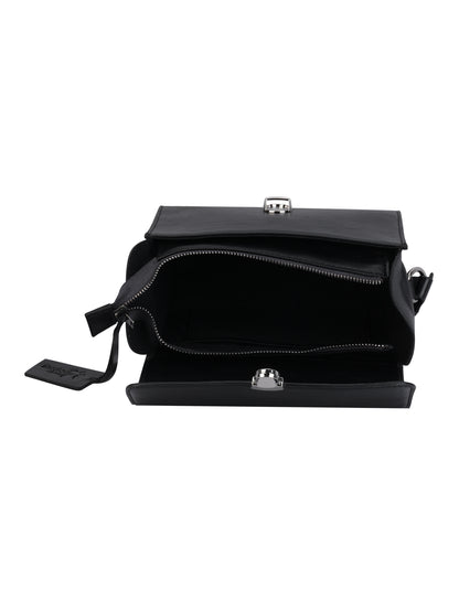 Women’s Black Leather Crossbody Sling Bag